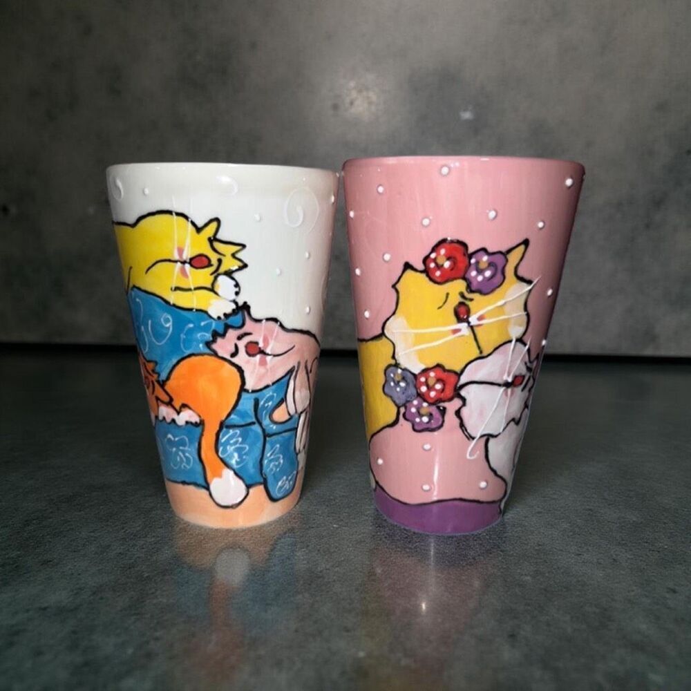 2 Debbie Carmen Snugglepuss & Cuddle Bumps Mugs 2002